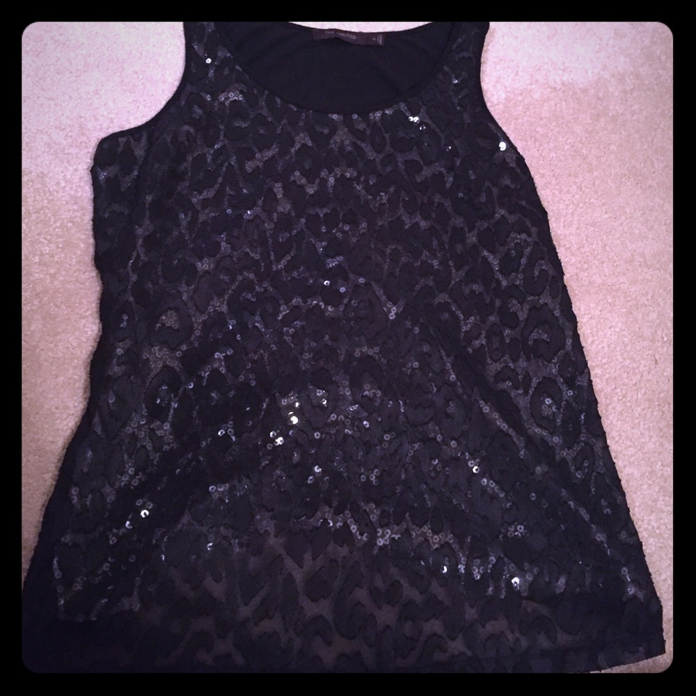 The Limited Sequined Black Top Sz M